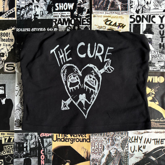 THE CURE HEART black/white tube top